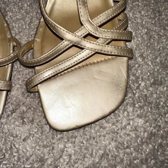 Vintage Jessica Gold Strappy Heels 3 Inch 3” Size 6.5 - Picture 4 of 11